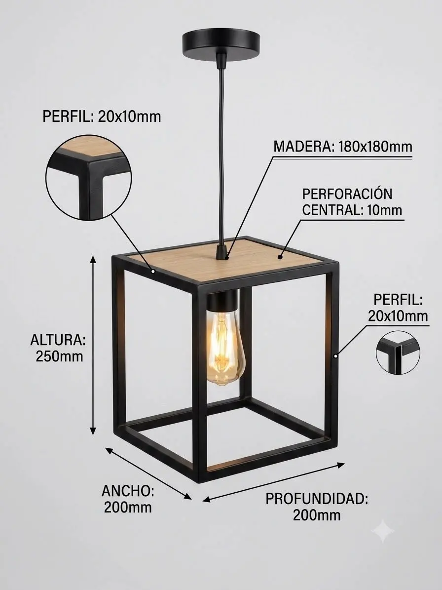 Luminaria Cúbica Colgante