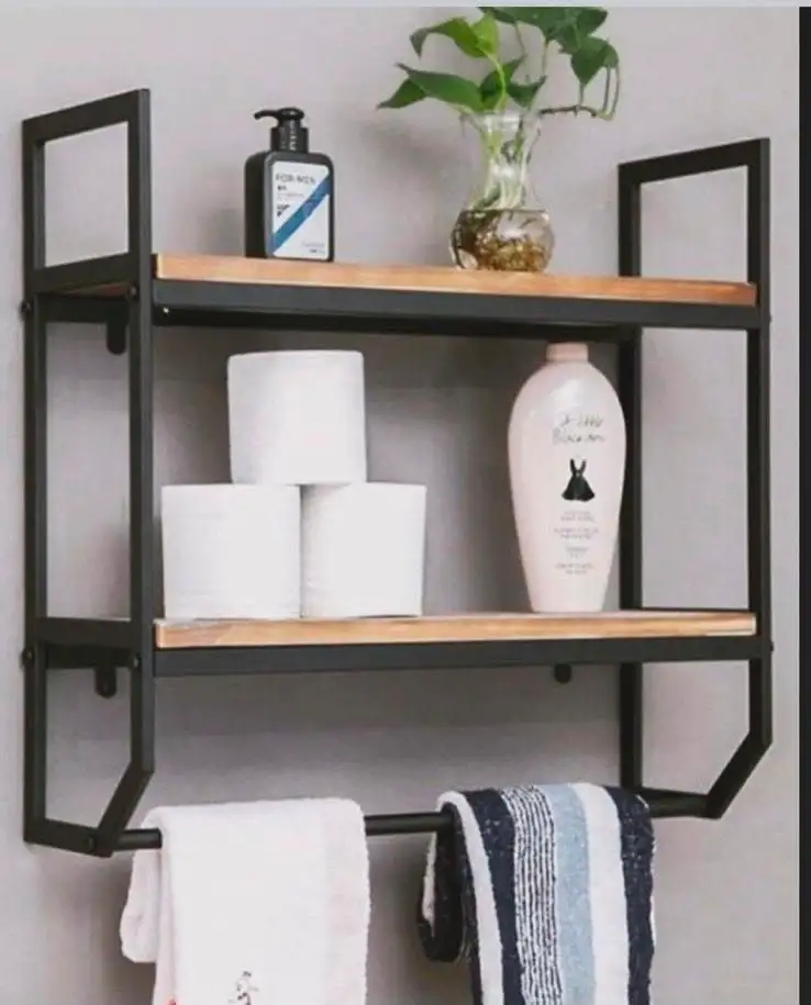 Repisa de Baño Hierro y Madera